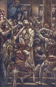 Kristus hånet i Josef Kaifus#39; hus av James Jacques Joseph Tissot