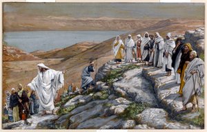 Kristus sender ut de sytti disiplene, to og to, illustrasjon for The Life of Christ, ca. 1884-96 (wc og gouache på papp) av James Jacques Joseph Tissot