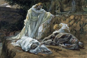Could Ye Not Watch with Me One Hour?, illustrasjon for The Life of Christ, ca. 1886-94 (wc & gouache på papp) av James Jacques Joseph Tissot