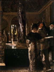 Utenlandske besøkende i Louvre, ca. 1880 av James Jacques Joseph Tissot