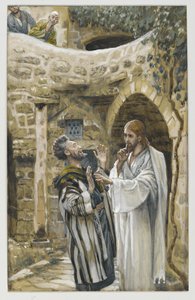 Jesus Heals a Mute Possessed Man, illustrasjon fra The Life of Our Lord Jesus Christ (wc over grafitt på papir) av James Jacques Joseph Tissot