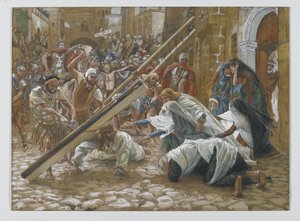 Jesus Meets His Mother, illustrasjon fra The Life of Our Lord Jesus Christ, 1886-94 (wc over grafitt på papir) av James Jacques Joseph Tissot