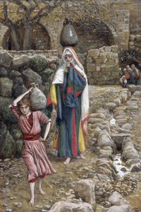 Jesus and His Mother at the Fountain, illustrasjon for The Life of Christ, ca. 1886-94 (wc & gouache på papp) av James Jacques Joseph Tissot