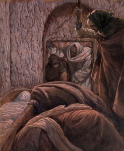 Jesus in the Tomb, illustrasjon for The Life of Christ, ca. 1884-96 (wc og gouache på papp) av James Jacques Joseph Tissot