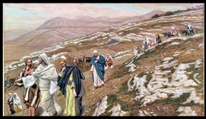 Jesus på vei til Galilea, illustrasjon for The Life of Christ, ca. 1886-96 (gouache på papp) av James Jacques Joseph Tissot