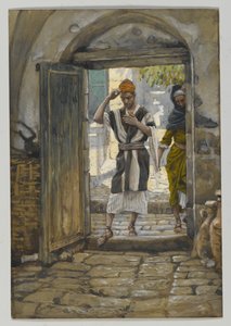 Når du kommer inn i huset, hilser det, illustrasjon fra Vår Herre Jesu Kristi liv (wc over grafitt på papir) av James Jacques Joseph Tissot