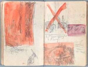 Sider fra et album med Sketches for The Life of Our Lord Jesus Christ, slutten av 1880-tallet (grafitt og vask på papir) av James Jacques Joseph Tissot