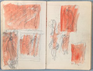 Sider fra et album med Sketches for The Life of Our Lord Jesus Christ, slutten av 1880-tallet (grafitt og vask på papir) av James Jacques Joseph Tissot