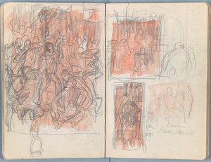 Sider fra et album med Sketches for The Life of Our Lord Jesus Christ, slutten av 1880-tallet (grafitt og vask på papir) av James Jacques Joseph Tissot