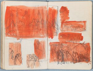 Sider fra et album med Sketches for The Life of Our Lord Jesus Christ, slutten av 1880-tallet (grafitt og vask på papir) av James Jacques Joseph Tissot