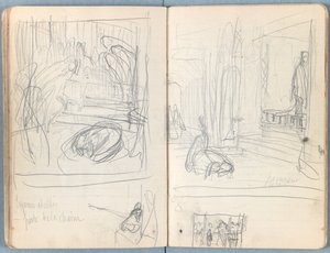 Sider fra et album med Sketches for The Life of Our Lord Jesus Christ, slutten av 1880-tallet (grafitt og vask på papir) av James Jacques Joseph Tissot