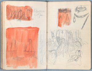 Sider fra et album med Sketches for The Life of Our Lord Jesus Christ, slutten av 1880-tallet (grafitt og vask på papir) av James Jacques Joseph Tissot