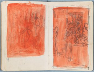 Sider fra et album med Sketches for The Life of Our Lord Jesus Christ, slutten av 1880-tallet (grafitt og vask på papir) av James Jacques Joseph Tissot