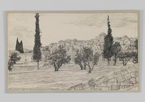 Place of the Gentiles Court, Haram, illustrasjon fra The Life of Our Lord Jesus Christ (blekk på papir) av James Jacques Joseph Tissot