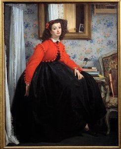 Portrett i full lengde av Mademoiselle L. L., eller ung jente i rød jakke Maleri av Jacques Joseph (Jacques-Joseph) Tissot dit James Tissot (1836-1902) 1864 Søn. 1,24x0,99 m Paris, Orsay-museet av James Jacques Joseph Tissot