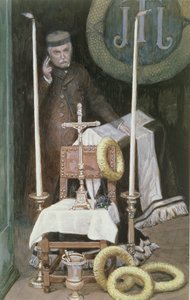 Portrait of the Pilgrim (Selvportrett), illustrasjon for The Life of Christ, ca. 1886-96 (gouache på papp) av James Jacques Joseph Tissot