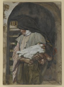 Saint Anne, illustrasjon for The Life of Christ, ca. 1886-94 (wc og gouache på papp) av James Jacques Joseph Tissot