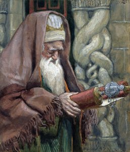 Simeon, illustrasjon for The Life of Christ, ca. 1886-94 (wc og gouache på papp) av James Jacques Joseph Tissot