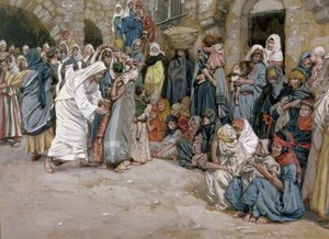 La de små barna komme til meg, illustrasjon til The life of Christ, ca. 1886-96 (gouache på papp) av James Jacques Joseph Tissot