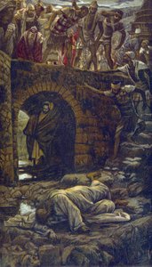 The Bridge over the Brook Kedron - fra "" The Life of Our Lord Jesus Christ" - 1899 av James Tissot - La vie de notre seigneur Jesus Christ, av Jacques Joseph (Jacques-Joseph) Tissot dit James Tissot (1836-1902) av James Jacques Joseph Tissot
