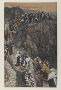 The Brow of the Hill nær Nasaret, illustrasjon fra The Life of Our Lord Jesus Christ (wc over grafitt på papir) av James Jacques Joseph Tissot