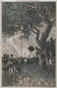 The Childhood of Saint John the Baptist, illustrasjon fra The Life of Our Lord Jesu Christ (wc over grafitt på papir) av James Jacques Joseph Tissot