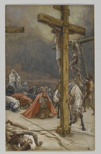 The Confession of Saint Longinus, illustrasjon fra The Life of Our Lord Jesus Christ, 1886-94 (wc over grafitt på papir) av James Jacques Joseph Tissot