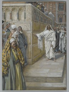 The Corner Stone, illustrasjon fra The Life of Our Lord Jesus Christ, 1886-94 (wc over grafitt på papir) av James Jacques Joseph Tissot