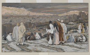 Disiplene som har forlatt skjulestedet sitt Se langveis fra i Agony, illustrasjon fra The Life of Our Lord Jesus Christ, 1886-94 (wc over grafitt på papir) av James Jacques Joseph Tissot