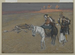 The Flight into Egypt, illustrasjon fra The Life of Our Lord Jesus Christ (wc over grafitt på papir) av James Jacques Joseph Tissot