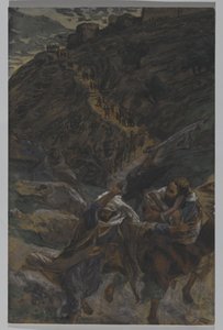 The Flight of the Apostles, illustrasjon fra The Life of Our Lord Jesus Christ, 1886-94 (wc over grafitt på papir) av James Jacques Joseph Tissot