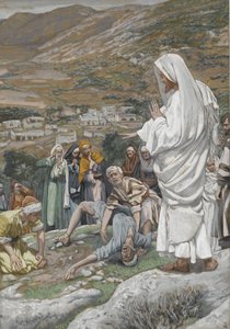 Den besatte gutten ved foten av Tabor-fjellet, illustrasjon fra The Life of Our Lord Jesus Christ, 1886-96 (wc over grafitt på papir) av James Jacques Joseph Tissot