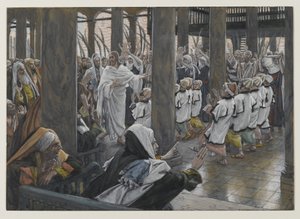 The Procession in the Temple, illustrasjon fra The Life of Our Lord Jesus Christ, 1886-94 (wc over grafitt på papir) av James Jacques Joseph Tissot
