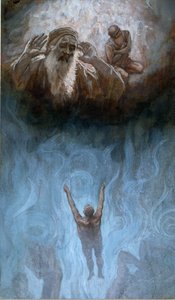 The Rich Man in Hell, illustrasjon for The Life of Christ, ca. 1886-94 (wc & gouache på papp) av James Jacques Joseph Tissot