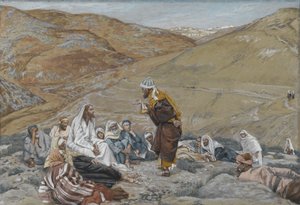 The Scribe Stood to Tempt Jesus, illustrasjon fra The Life of Our Lord Jesus Christ, 1886-94 (wc over grafitt på papir) av James Jacques Joseph Tissot