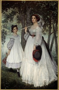 De to søstrene eller "" portretter i en park" Maleri av Jacques Joseph (Jacques-Joseph) Tissot dit James Tissot (1836-1902) av James Jacques Joseph Tissot