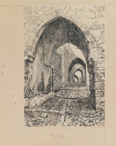 Via Dolorosa, Jerusalem, illustrasjon fra The Life of Our Lord Jesus Christ (blekk og grafitt på papir) av James Jacques Joseph Tissot