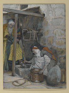Zacharias og Elizabeth, illustrasjon for The Life of Christ, ca. 1886-94 (wc & gouache på papp) av James Jacques Joseph Tissot