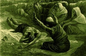 Job liggende på søppelhaugen, av Tissot -Bibelen av James Jacques Joseph after Tissot