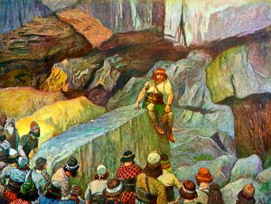 Samson i hulene i Etam av Tissot - Bibelen av James Jacques Joseph after Tissot