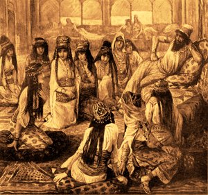 Salomo og hans harem av J James Tissot - Bibelen (Kongenes bok)