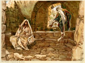 Kvinnen i Samaria ved brønnen - St John - Bibelen av James Jacques Joseph after Tissot