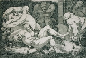 Ugolino og hans sønner i Tower of Famine, 1700-tallet av James Jefferys
