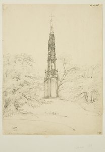 Bristol High Cross i Stourhead Gardens, 25. mai 1819 (blyant på papir)