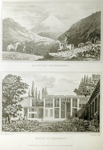 Fjell og hus ved Demavend, 1818 av James Justinian Morier