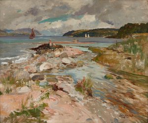 Shore Near Inverkip (olje på lerret)
