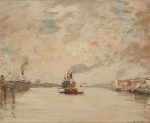 Westering Sun, River Clyde (olje om bord)