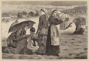 På stranden ved Long Branch - Barnas time av James L. Langridge after Winslow Homer