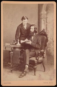 Portrett av Samuel Edward Warren 1831-1909 med student, før 1877. av James M Capper