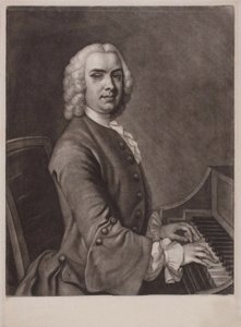 Portrett av organisten og komponisten John Stanley 1712-1786. av James MacArdell